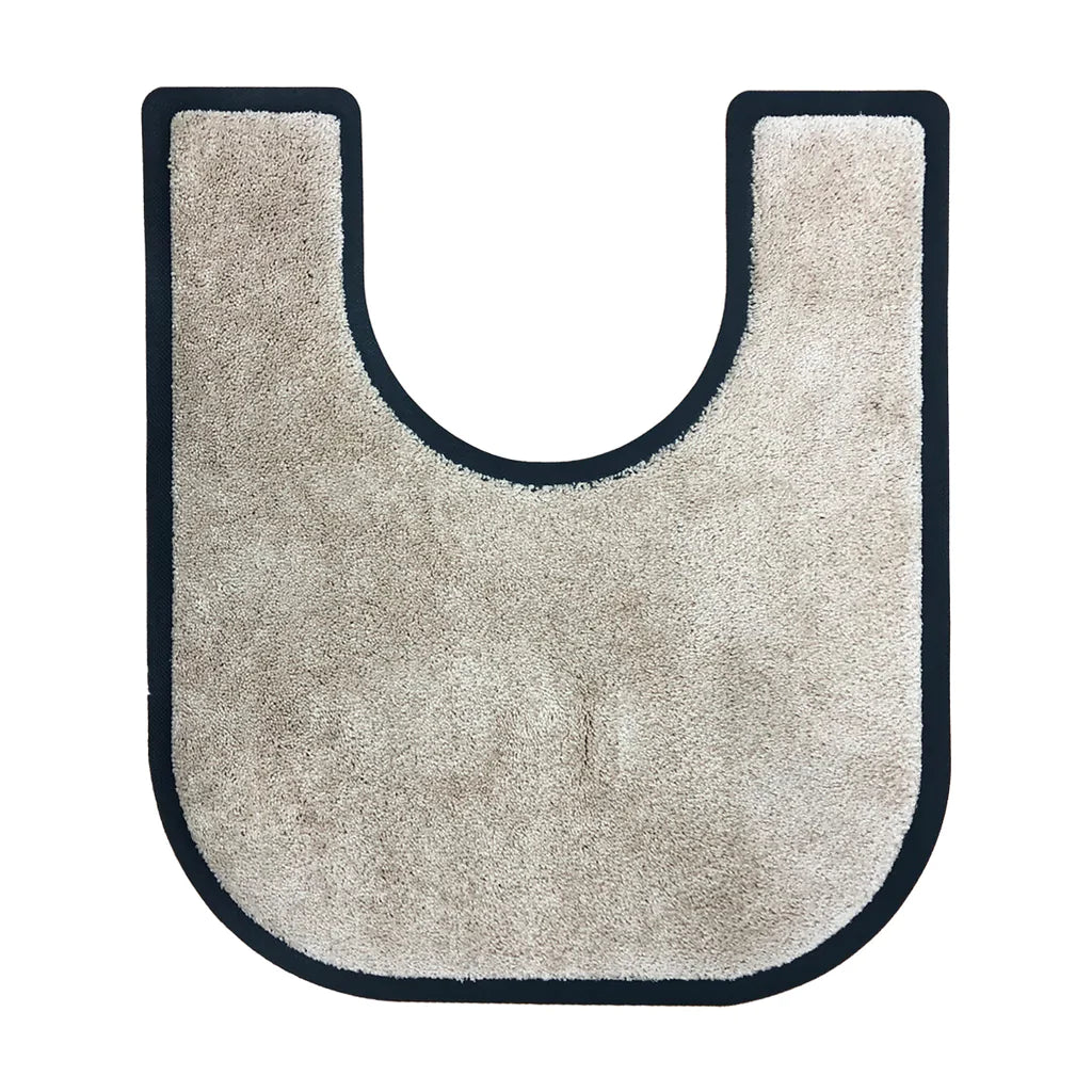 Rubber Backed Non-Slip Toilet Surround Mat with Cut Out 740x660mm