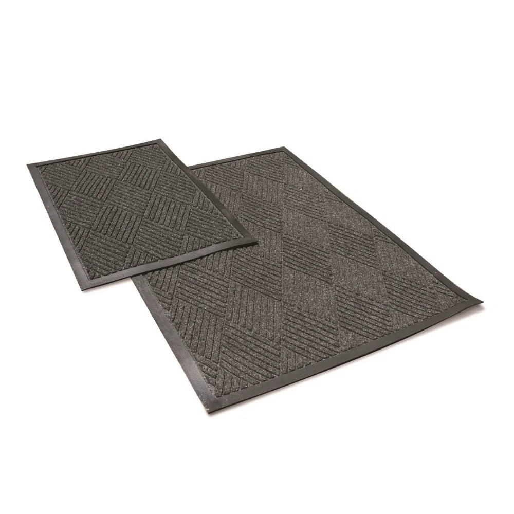 Rubber Backed Non-Slip Outdoor - Mat 580x880mm - Charcoal