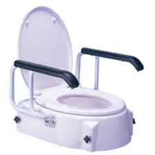 Toilet Seat Raiser Swingaway Armrests