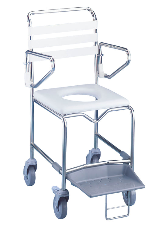 KCare Transporter Commode With Sliding Footplate