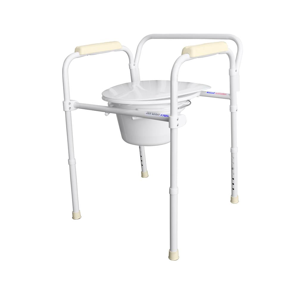 Over Toilet Frame, Folding, Clip-on Seat Flap