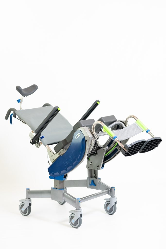 RAZ ART Standard 18"W Attendant Rotational Tilt Mobile Shower Commode Chair